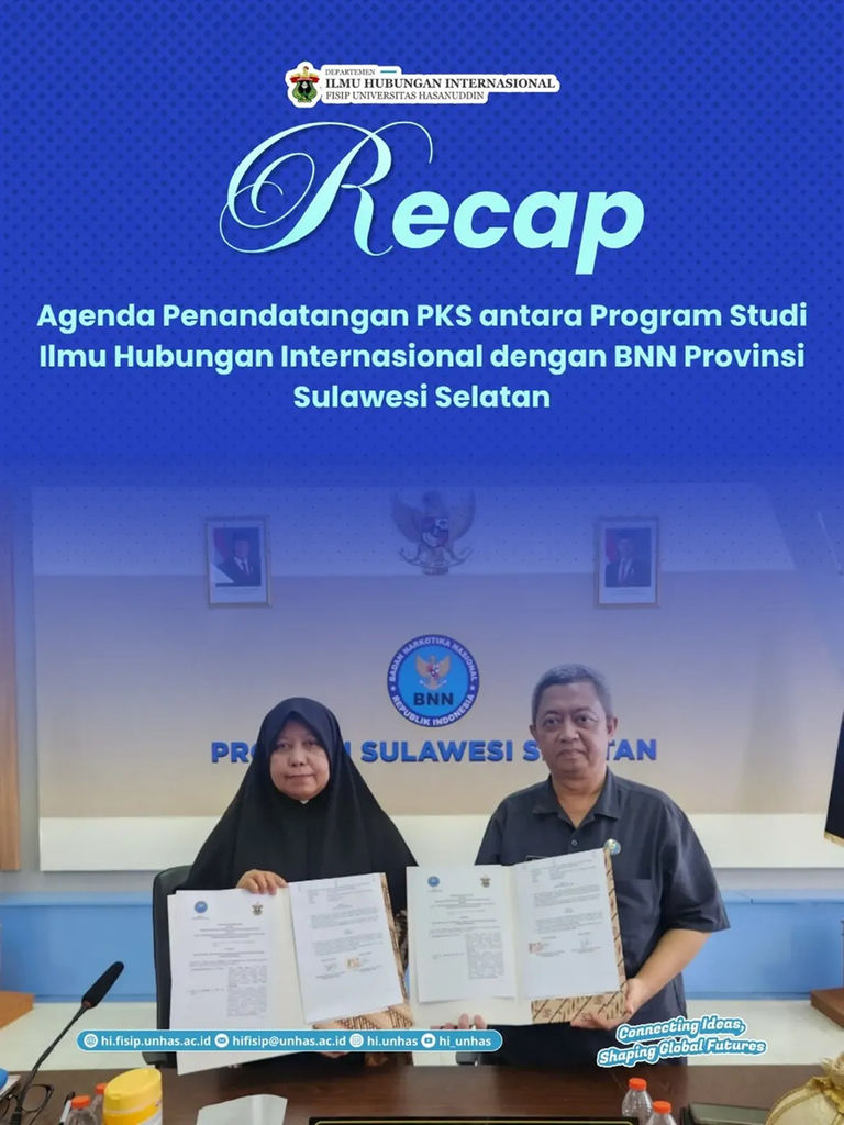 HI Unhas and BNN South Sulawesi Strengthen Institutional Collaboration through Partnership Agreement